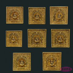 Antique Finish Brass Ashtalakshmi Wall Hanging Plaques – Set of 8