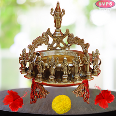 Antique Brass Dasavathara Urli With Tirupathi Balaji