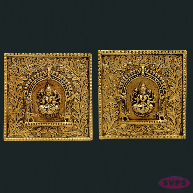 Antique Finish Brass Ashtalakshmi Wall Hanging Plaques – Set of 8