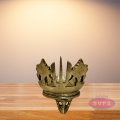 Brass Tiruman Shankh Chakra Lamp For Pooja