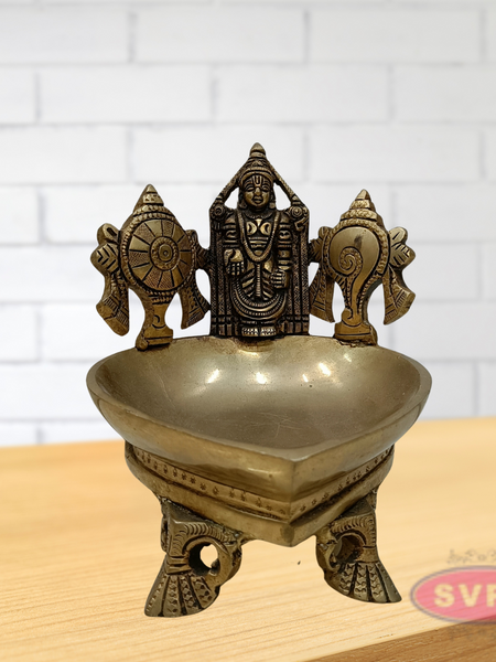Brass Sri Balaji Sankh Chakra Diya