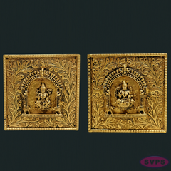 Antique Finish Brass Ashtalakshmi Wall Hanging Plaques – Set of 8