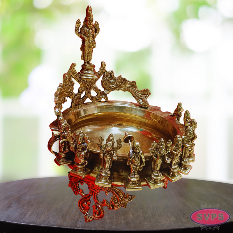 Antique Brass Dasavathara Urli With Tirupathi Balaji