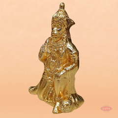 Brass Hanuman Idol Gold Plated