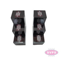 Wooden 3 Step And 3Lamp Stand With Brass Dasavatharam Idol Set And Brass Lamp