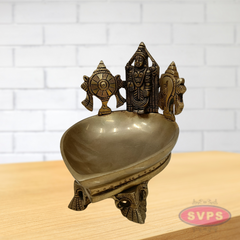 Brass Sri Balaji Sankh Chakra Diya