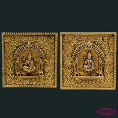 Antique Finish Brass Ashtalakshmi Wall Hanging Plaques – Set of 8