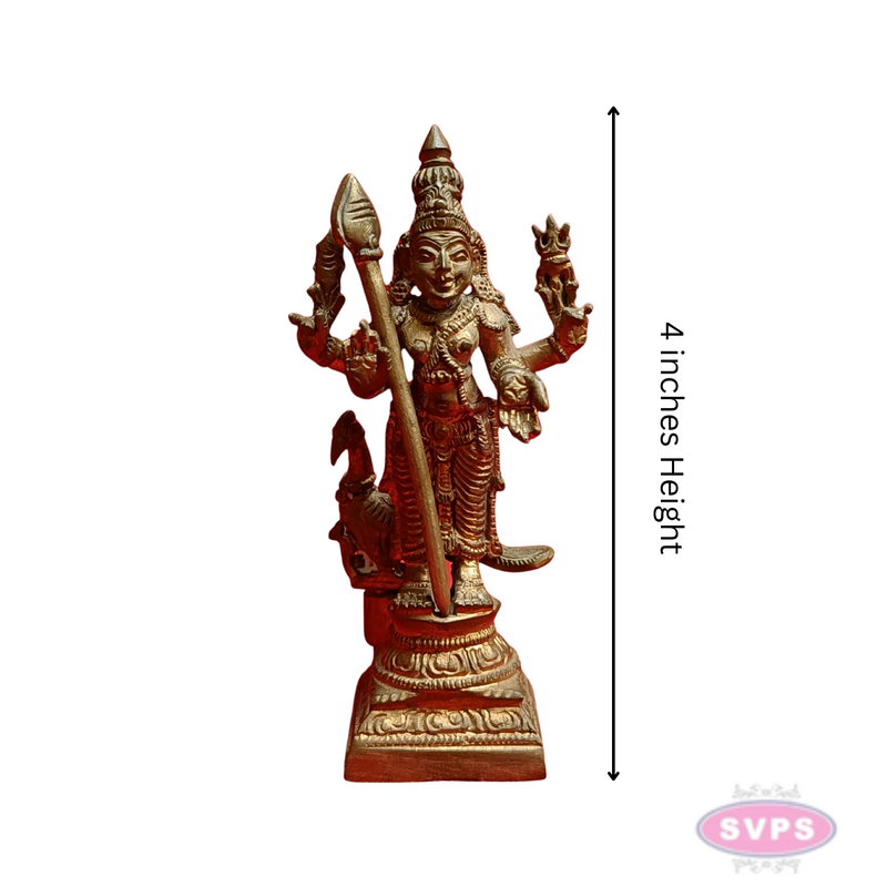 Handmade Panchalogam Murugar / Kumarar Karthikeyar Statue - 4 Inches