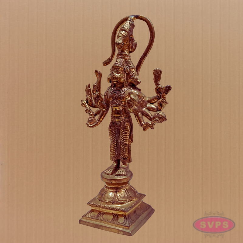 Panchaloha Panchamukha Hanuman Statue – Handcrafted Five-Faced Hanuman Idol”