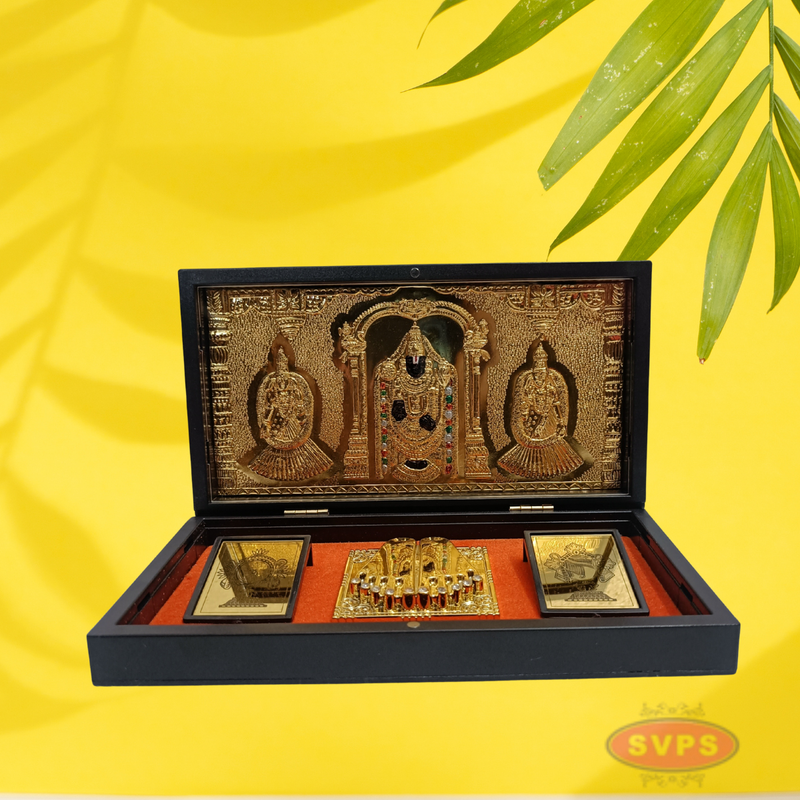 Gold Plated Tirupathi Balaji Padam Gift Box