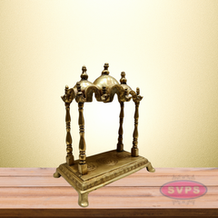 Brass 3 Domed Temple Mandir for Home