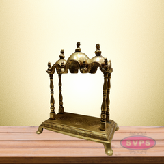 Brass 3 Domed Temple Mandir for Home