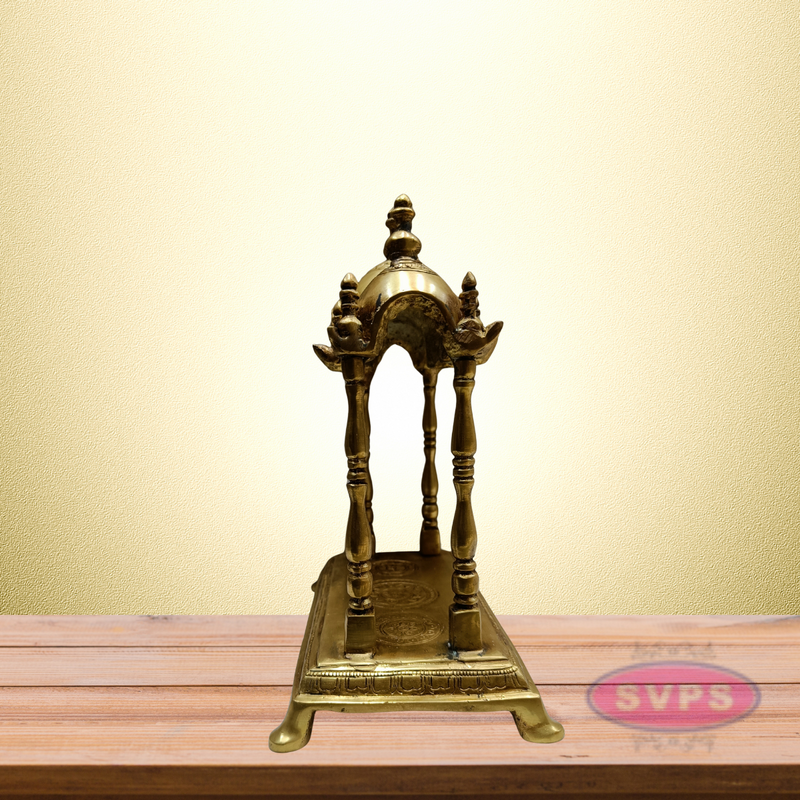Brass 3 Domed Temple Mandir for Home