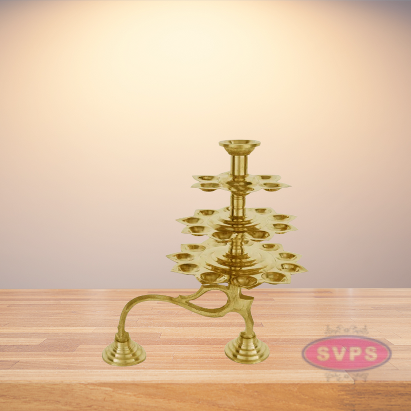Brass 3 Steps Adukku Deepam / Layer Lamp  Diya Aarti For Pooja