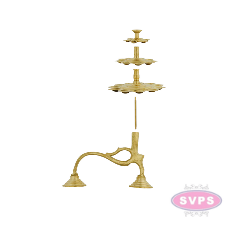 Brass 3 Steps Adukku Deepam / Layer Lamp  Diya Aarti For Pooja
