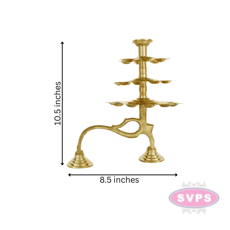 Brass 3 Steps Adukku Deepam / Layer Lamp  Diya Aarti For Pooja