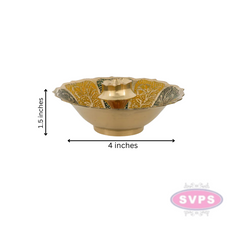 Brass Agarbathi Stand With Bowl / Oothupathi Stand / Incense Stick Holder With Ash Collector