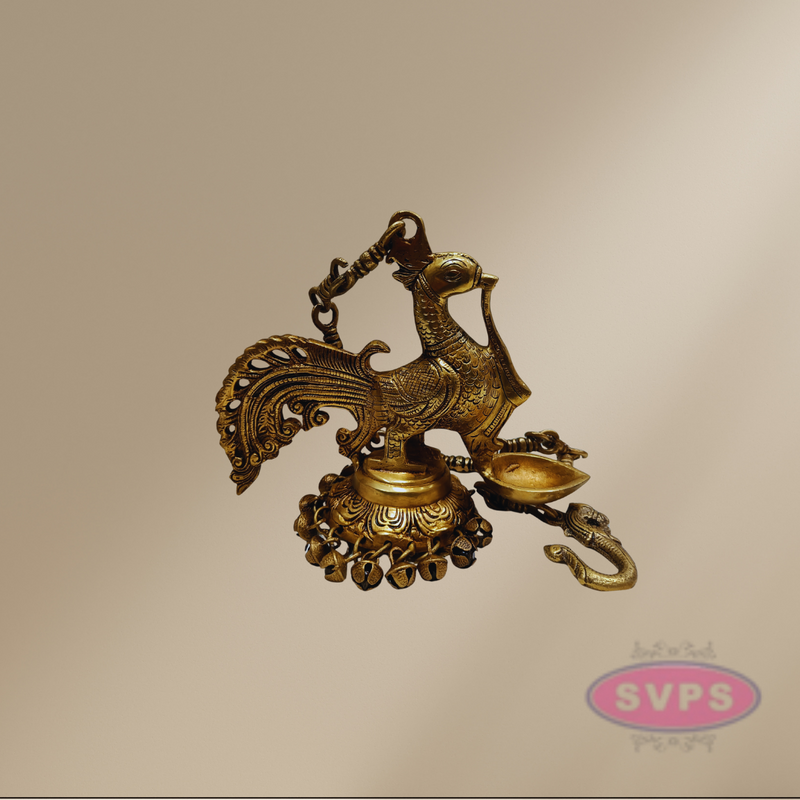 Brass Annam Single Face Lamp With Bells / Hanging Lamp