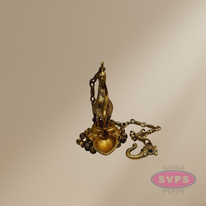 Brass Annam Single Face Lamp With Bells / Hanging Lamp