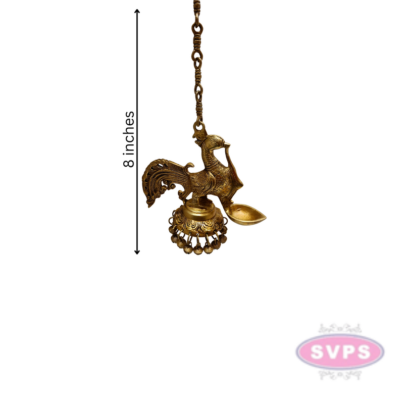 Brass Annam Single Face Lamp With Bells / Hanging Lamp