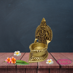 Brass Antique Finished Gajalaxmi Diya  / Gajalakshmi Deepam