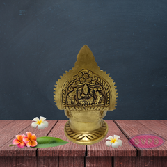 Brass Antique Finished Gajalaxmi Diya  / Gajalakshmi Deepam