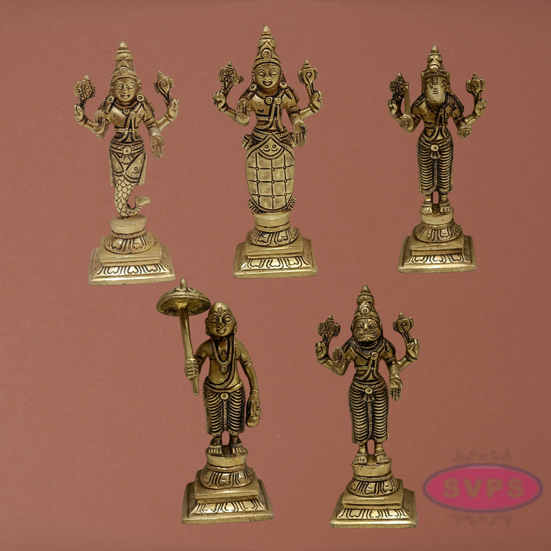 Brass  Dashavatara Set / 6 Inches