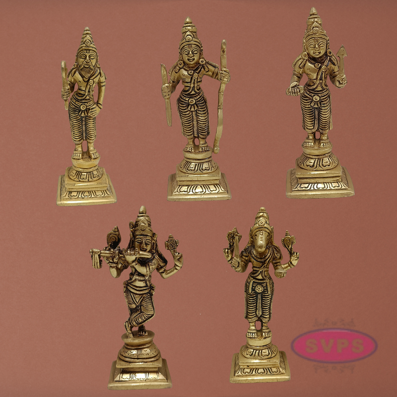 Brass  Dashavatara Set / 6 Inches