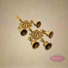 Brass Decorative Hanging Bells With Swastik Symbol