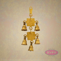 Brass Decorative Hanging Bells With Swastik Symbol