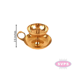 Brass Diya With Handle And Plate