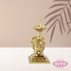 Brass Elephant Lamp For Pooja