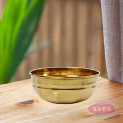 Brass Floral Design Chandan Bowl / Serving Bowl For Pooja