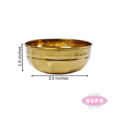 Brass Floral Design Chandan Bowl / Serving Bowl For Pooja