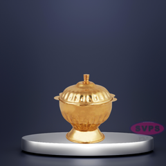 Brass Flower Design Kumkum Box