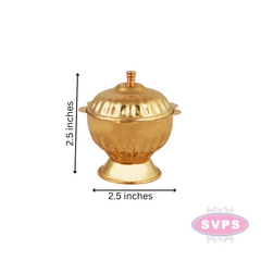 Brass Flower Design Kumkum Box