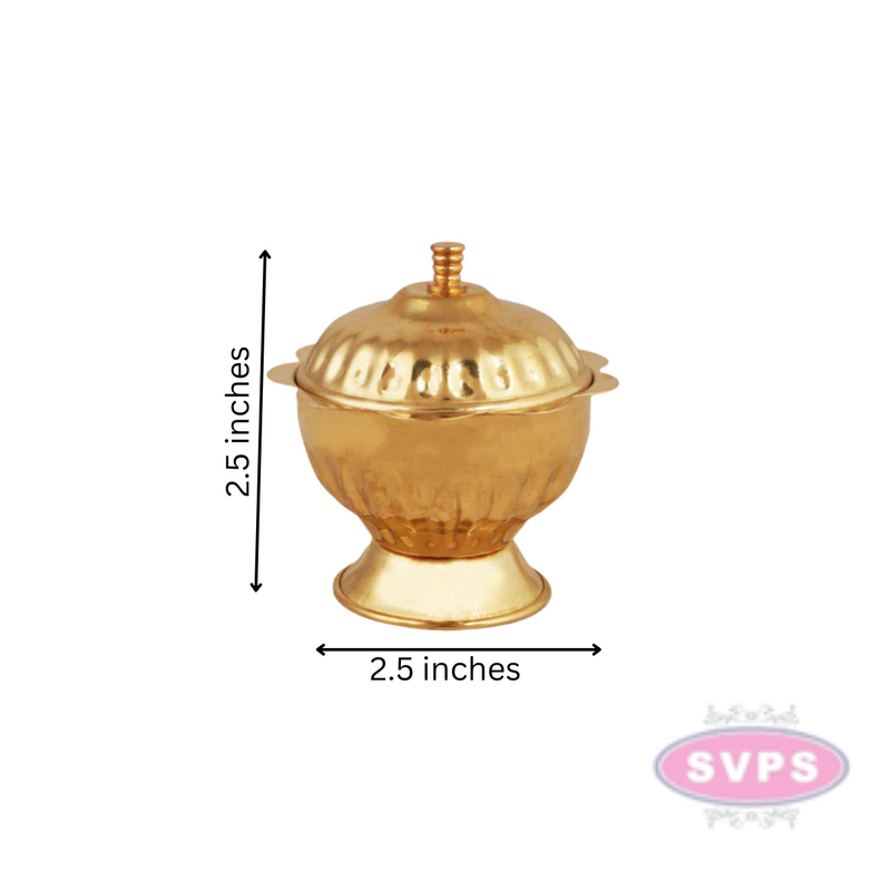 Brass Flower Design Kumkum Box