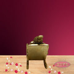 Brass Ganpati  Ganesha Reading Book on Chair