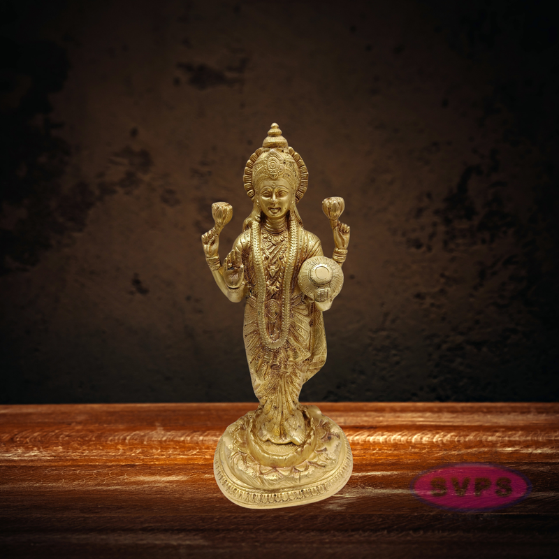 Brass Goddess Dhana Lakshmi Standing Statue