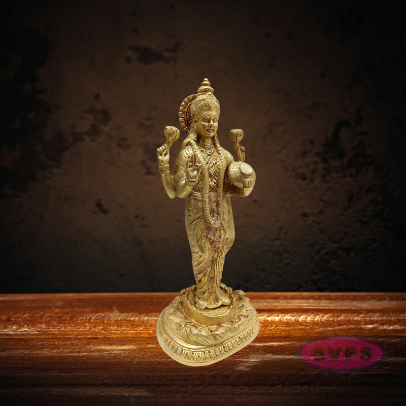 Brass Goddess Dhana Lakshmi Standing Statue