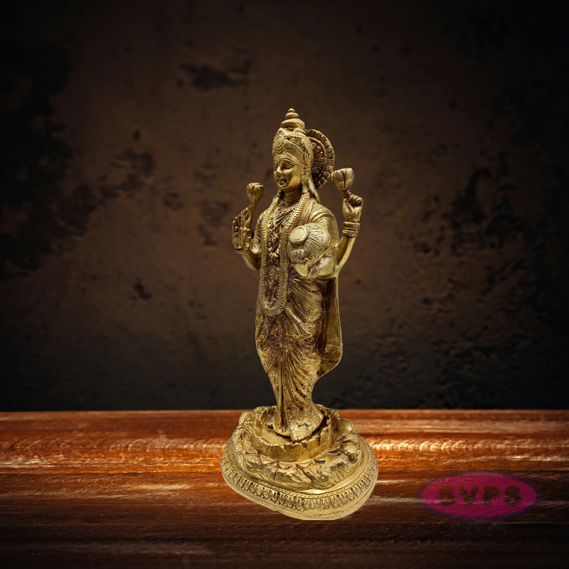 Brass Goddess Dhana Lakshmi Standing Statue