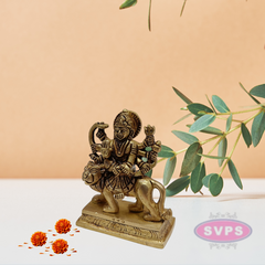 Brass Goddess Durga on Lion / 3 Inches