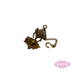 Brass Hanging Shanku Chakra Oil Lamp / 5 Face Diya / Villaku Set With Chain