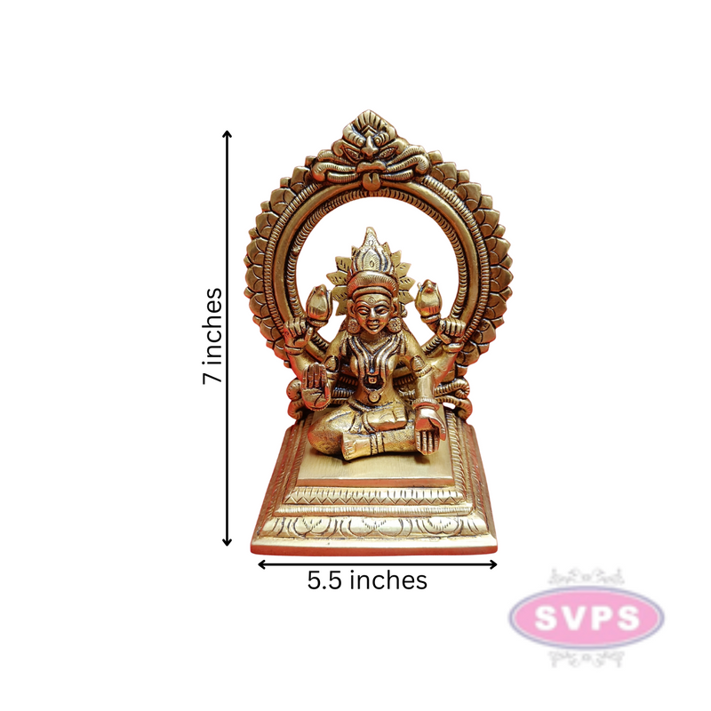 Brass Lakshmi With Prabhawali / 7 Inches