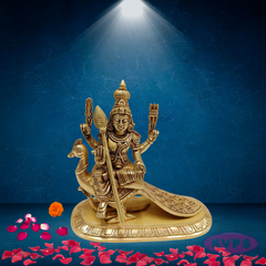 Brass Lord Murugan / Kartikeya Seated on Peacock Idol