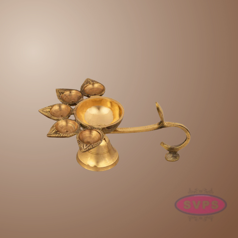 Brass Panch / Five Face Aarti For Pooja