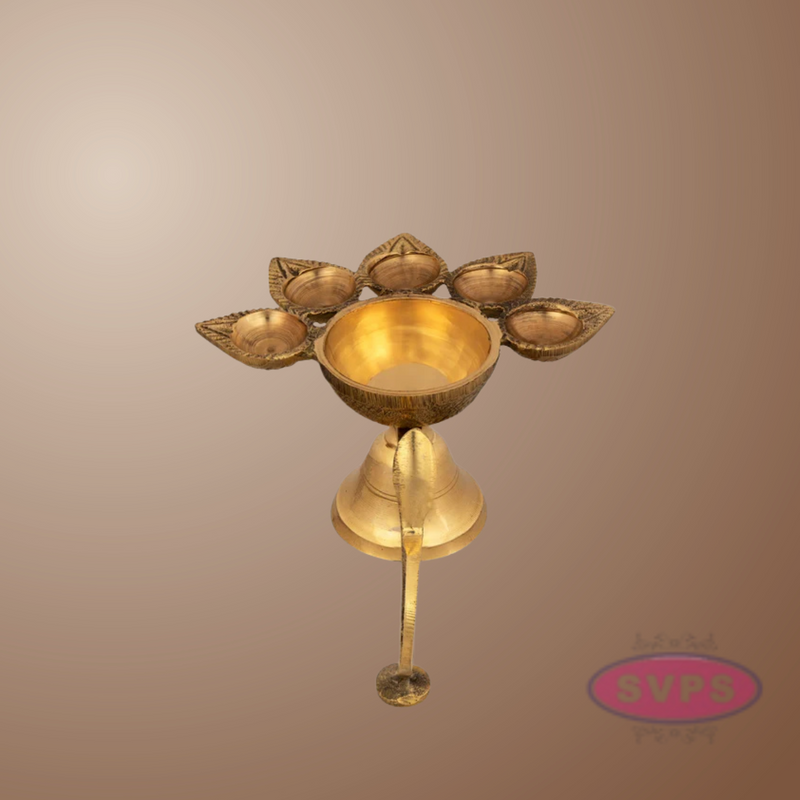 Brass Panch / Five Face Aarti For Pooja