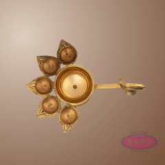 Brass Panch / Five Face Aarti For Pooja