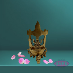 Brass Perumal Lakshmi With Elephant Base Diya / Villaku