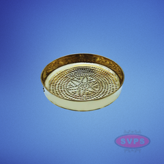 Brass Round Shape Flower Design Sahassadhra Abhiseka Plate